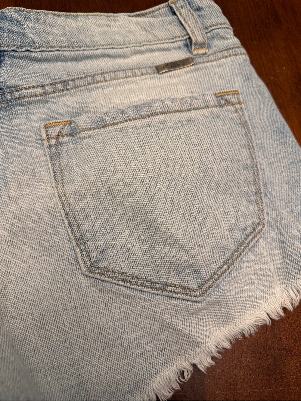 KanCan Light Blue Frayed High-Rise Denim Shorts - Picture 7 of 7